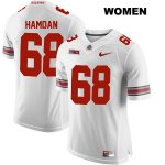 Women's NCAA Ohio State Buckeyes Zaid Hamdan #68 College Stitched Authentic Nike White Football Jersey WF20E54JR